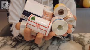 กระดาษสติกเกอร์ไดคัท สีขาว 50x80 มิล กระดาษสติ๊กเกอร์ไดคัท ฉลากบาร์โค้ด สำหรับเครื่องปริ้น sticko M110/ M200/ M220