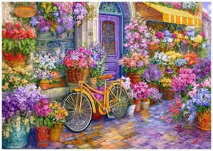 500 1000 1200 2000pcs Jigsaw Puzzle Romantic Flower Town Beautiful Garden Scene For Adults High Difficulty Family Game Gift