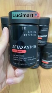 Viên uống chống oxy hóa Astaxanthin Sports Research hũ 60 viên [Hàng Mỹ]