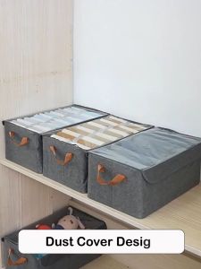 GREENSINDOOR Clothes storage box Steel frame storage box folding clothing box Transparent top cover Multi-function large capacity storage box waterproof and dustproof