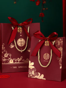 MONLEYTA | Wedding Candy Box Handheld Gift Bag Elegant Sensation Bridal Supplies New 2024 Chinese Style Court Decor Elements Cardboard Material