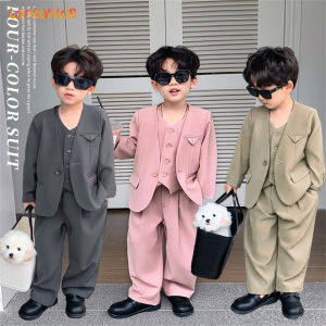 lontakids 2-12 Years Boys Suit 2Pcs(Jacket+ Pants) Or Vest Formal Coat Kids Wedding Birthday Party Clothes Set Children Gentleman Outfits Casual Wear
