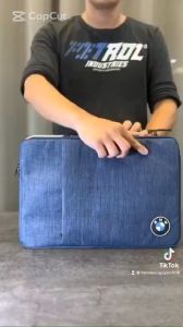 Túi chống sốc Laptop Cao Cấp Chống Nước Lót Lông Logo BMW - 2 Ngăn