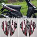 STIKER STRIPING FULL SET LIS LES MOTOR YAMAHA MIO API SPORTY TAHUN 2006 2007. 