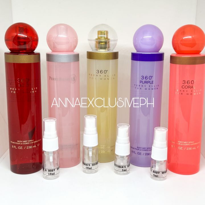 🇺🇸5ml or 10ml MINI SPRAY Sampler! Perry Ellis 360 Classic, Red, Coral,  Purple, 18 Pink Body Mist Lazada PH