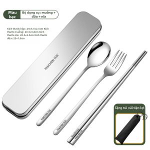 Bộ Dụng Cụ Ăn Bàn Tiện Lợi 3 Món Inox 316L