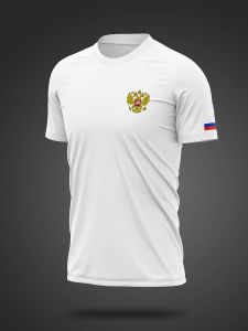 Summer Russian Eagle Flag Prints Cotton T-Shirts Mens Short Sleeve T Shirts Oversized O-Neck Soft Tops Casual Male Clothes