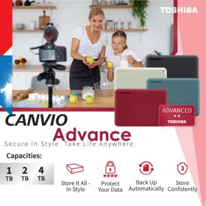 [Tặng kèm túi chống sốc] Ổ cứng di động HDD Toshiba Canvio Advance V10 1TB 2TB 4TB USB 3.2 Gen 1 Chính Hãng BH 3 năm 1 đổi 1
