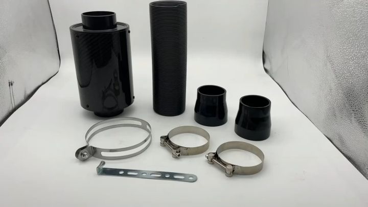 KIMISS Universal Carbon Fiber Cold Air Intake Kit – Enclosed Air Filter Box For Improved Horsepower & Engine Performance - View #4
