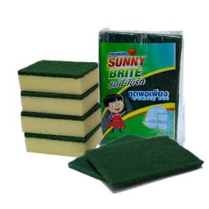 Sunny Brite Family Set ชุดพอเพียง  (1 ชุด 6 ชิ้น) รหัสสินค้า 7005 ฟองน้ำและแผ่นใยขัด