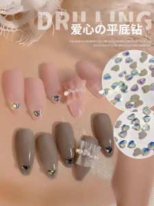 Recommended! Mini Manicure Fingertip Love Diamond Flat Peach Heart Rhinestone Girl Heart DIY Match Nail Rhinestone Ornament 50 Pieces