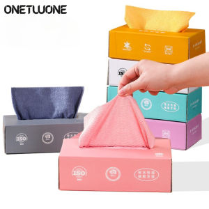 onetwone 20PCS/Box Microfiber Towel Absorbent Kitchen Cleaning Dishcloth Non-stick Oil Dish Rags Napkins Tableware Home Cleaning Towels