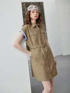 Toyouth | Womens Striped Polo Dress Summer New Arrival Belted Utility