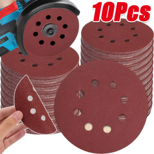 10Pcs Sanding Discs Set / 40-2000 Grit Flocking Sandpaper / Grinding Machine Sanding Paper / Polish Sandpaper Assortment for Orbital Sander