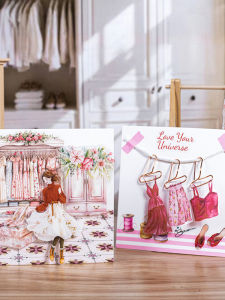 Nhà Sách Hai Chất Liệu Dễ Thương Của Little Bé Gái Wardrobe Double Material Sticker Book Scenography Props Sticker Deco