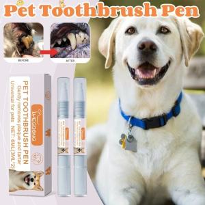 Pet Toothbrush Pen Dog Toothbrush Pet Grooming Gupplies Cat Teeth Cleaner Tartar Remover 2 Tubes