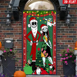 Halloween Jack Skellington Door Banner Nightmare Before Christmas Background Festival Party Indoor Outdoor Porch Decor Props