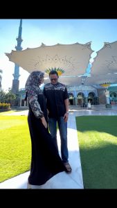 Couple Gamis Set Hijab Jumbo Ld 110 120 130 Pasangan Lebaran Suami Istri XXXL