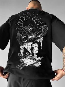 Bandai | ONE PIECE Animation T-shirt Luffy Printed Short Sleeve T-Shirt Mens and Womens 2025 Summer Fashion Casual Cotton Clothes Tops