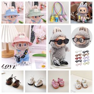 Leiao UT【🔥Brue Ready】(Boneka tidak termasuk)🎀For LABUBU Leather Shoes Suitable for 17cm Cotton Dolls Shoes Boots Toys Casual Sports Shoes Dolls Accessories DIY Doll Toys