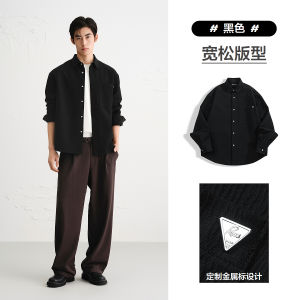 Casual Mens Shirt PEACEBIRD Autumn 2025 Pocket Texture Workwear Long Sleeve Breathable Polyester Fiber Youth Popular Style