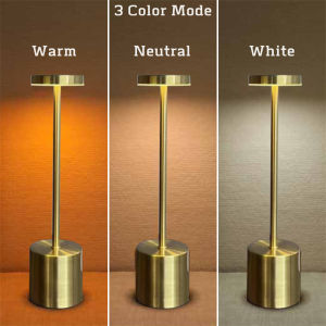 1 Pack LED Cordless Table Lamp 5000mAh Rechargeable Touch Control 3 Color Dimmable For Bedroom Outdoor Patio Restaurant