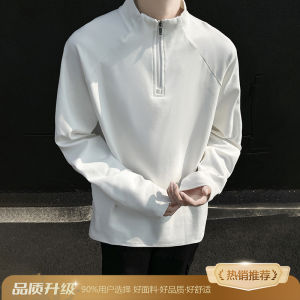 Áo Thun Nam American Half Zip Velvet Dễ Thương Mùa Đông Rộng Rãi Cho Thanh Thiếu Niên Dày Dài Tay Cổ Đứng Thời Trang