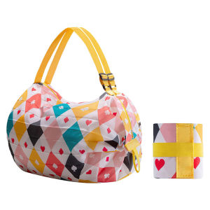 Large Capacity Folding Shopping Bag Eco-Friendly Reusable Portable One Shoulder Handbag For Travel Multipurpose Storage Bag