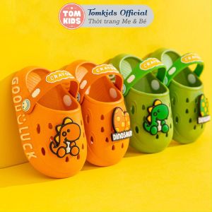 Dép Crocs Chống Trượt Họa Tiết Hoạt Hình Khủng Long Good Luck Dễ Thương Cho Bé Trai Và Bé Gái