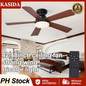 KASIDA 42inch ceiling fan with light modern ceiling fan with led light 3 colors dimming 6 speed wind ceiling fan 5 blades big ceilings fan dc motor ceiling lights with fan ceiling fan heavy duty for living room dining room bedroom