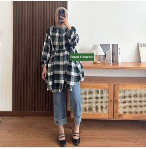 Audrey Tunik Flanel / Daily Casual Tunik LD 110 cm muat hingga BB 70kg