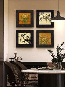 Modern Chinese Style Decorative Painting Bamboo Flower Bird Living Room Bedroom Study Tea Room Waterproof Mold Proof Oil Canvas Core