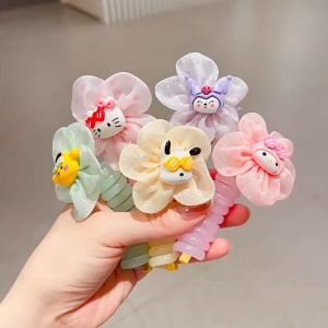 Cartoon Telephone Wire Hair Rope Girl Cute Sanrio Flower Hair Rope High Elasticity Hair Rope