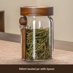 CRISTALGLASS | Glass Airtight Tea Container With Spoon