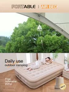 Air Bed Double or Single Inflatable Bed King Family Size For Camping With Automatic Electric Pump