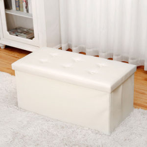 Leather Foldable Storage Bench Rectangle Adult Sitting Shoe Changing Stool Home Furniture Sofa Side Table Modern Design