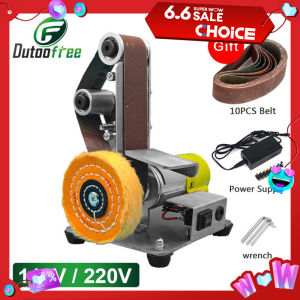 Multifunctional Desktop Vertical Mini Electric Abrasive Belt Sandpaper Polishing Machine DIY Angle Grinder Sharpening Machine