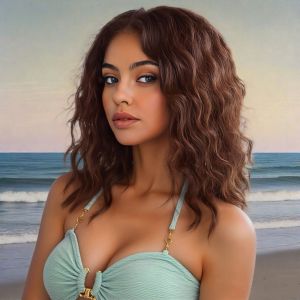 European and American wigs womens fashion medium points black curly hair medium and long hair African chemical fiber wigs headgear