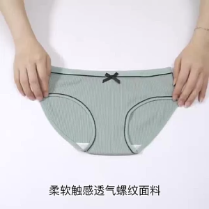 6pcs Ribbed Womens Panties Womens Pure Cotton Fashionable Briefs Breathable Seamless Antibacterial Panties