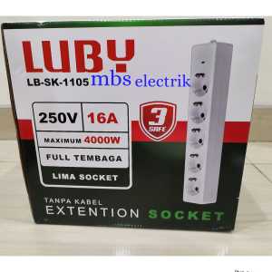 STOP KONTAK ARDE / SOCKET LUBY 1102-1105 PLUS LAMPU LUBY