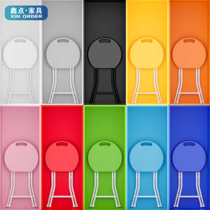 Portable Folding Plastic Chair Simple Modern Outdoor Indoor Home Use Stool round Chair Lightweight Compact Design