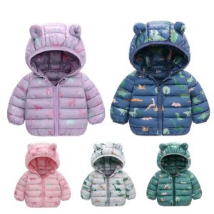 Kids High Quality Cotton Coats Windproof Coat Zipper Outerwear Hoodie Jacket for Boys and Girls 1-5 Years Old