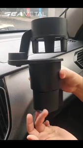 SEAMETAL Car Cup Holder Tray 360-Degree Adjustable Car Food Tray with Phone Holder Drink Stand Universal Car Organizer