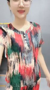 Bộ Đồ Trυng Niên Quần Dài Tay Cộc Chất Cát Lụa Hàn