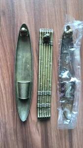 Zen Japanese Style Ark Incense Burner Metal Fishing Sandalwood Incense Sticks Holder Alloy Buddish Censers Creative Ashtray