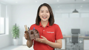 Khay cắm bút gỗ cao cấp HX1025 làm quà tặng