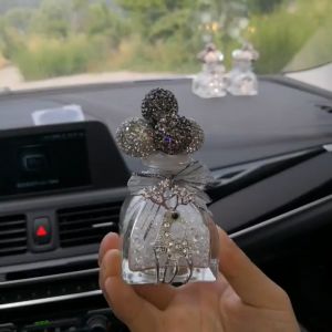 Lọ Đựng Tinh Dầu Thơm Đặt Trang Trí Taplo Xe Hơi Đính Đá Bình Bóng Bay Thiên Nga