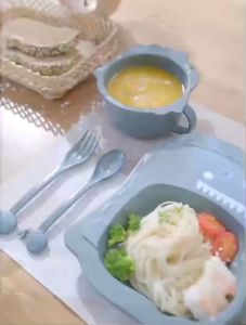 Ready Stock🔥Dinosaur Baby Tableware Set Kids Cartoon Plate Bowl Cup Spoon Fork