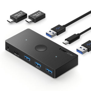 Lemorele | Bộ Chuyển Đổi USB 2 Trong 5 Đầu Ra Lemorele 3.0 Dành Cho Máy Tính Xách Tay Windows Bàn Phím Chuột Máy In Chia Sẻ 2 Máy Tính Với 3 Thiết Bị Bộ Chuyển Đổi USB