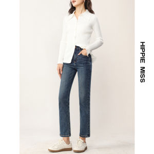 HIPPIE MISS | Short-stature Friendly Hippie Girl Straight Leg Slim Fit Jean Trousers